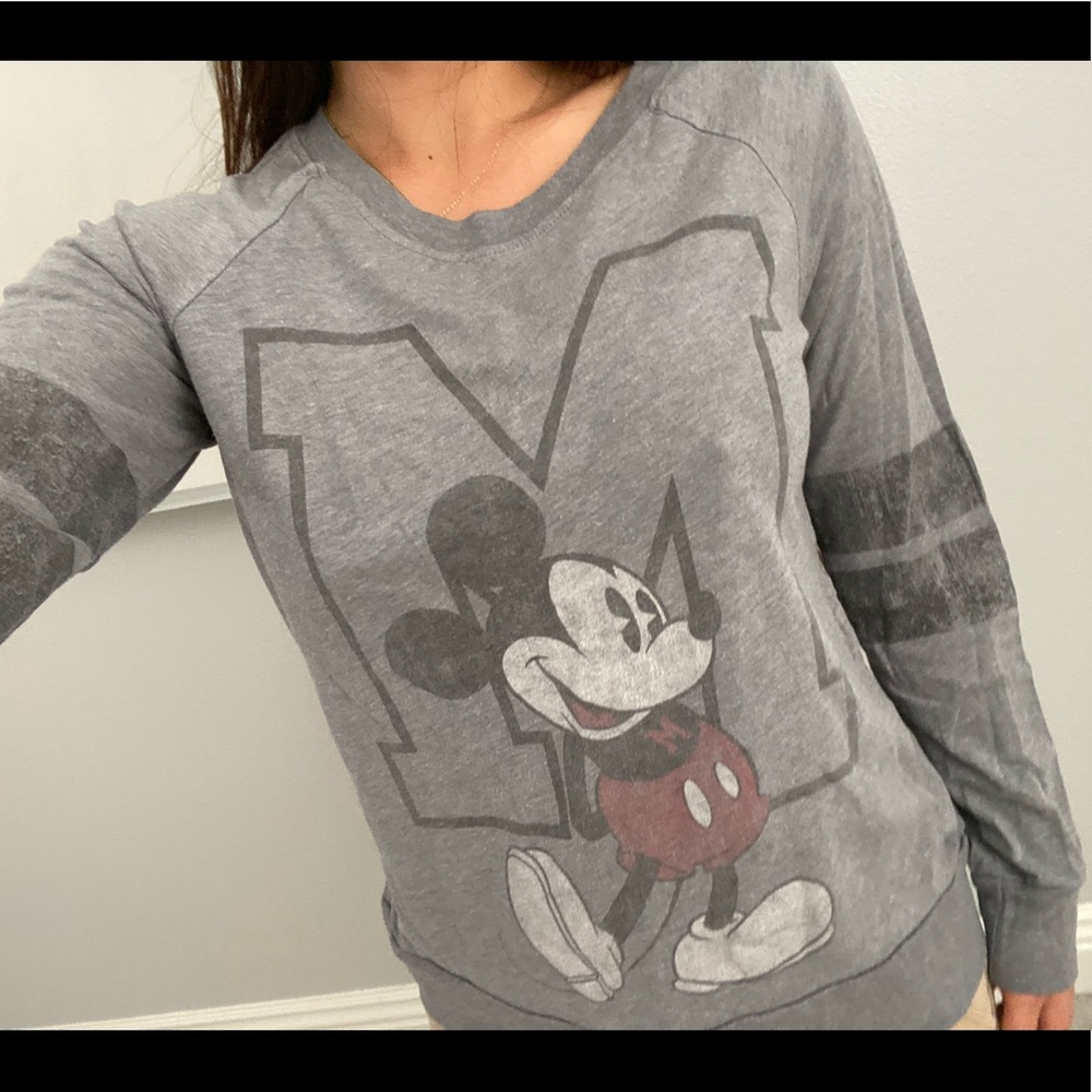 Disney Faded Look Long Sleeve Mickey Mouse
